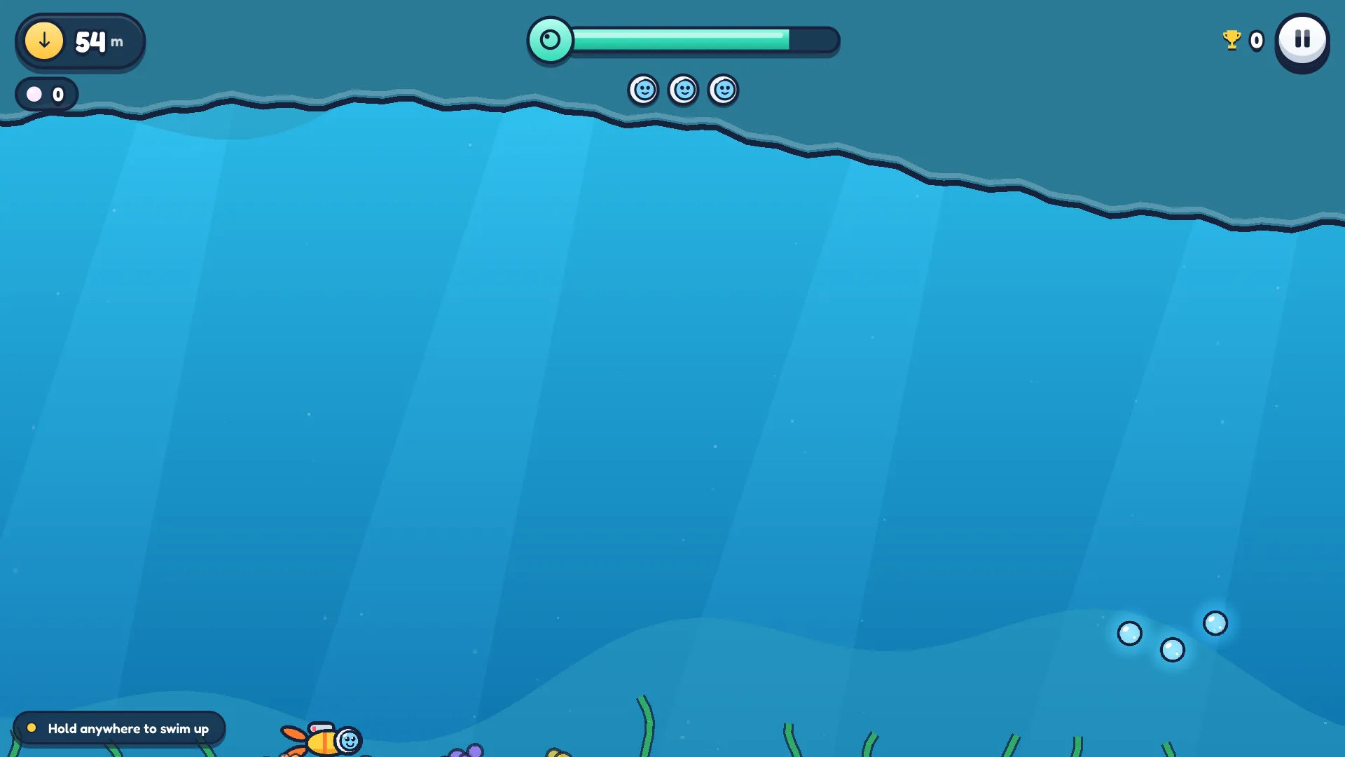 Deep Dive: a diver descending a dark ocean trench